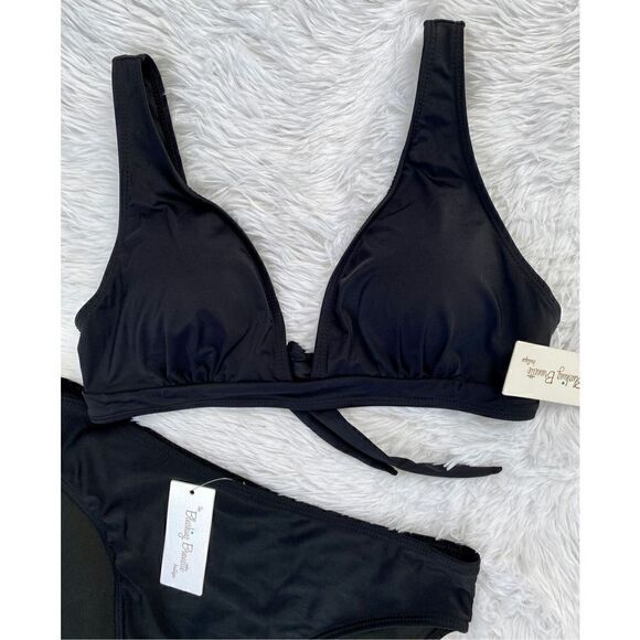 NWT The Blushing Brunette SZ L Seaside Retreat Black 2 PC Bikini - Picture 4 of 13